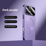 Case Funda iphone 15 al 17 resistente a caídas magnética de círculo fino esmerilado con ventana grande