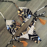 Traje de baño Bikini con borlas estampadas Multicolor sexy