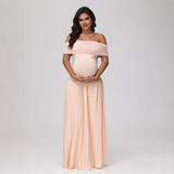 Vestido plisado con hombros descubiertos maternidad revelación estrapless