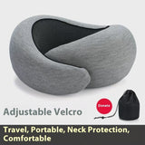 Almohada de viaje para el cuello de espuma viscoelástica suave, soporte ajustable en forma de U, para dormir cómodamente en el avión, coche, oficina, descanso del mediodía