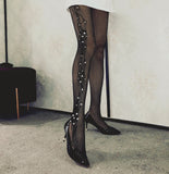 Pantimedias Legging con perforación en caliente con punto de flor grande lateral