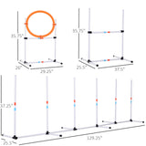 Conjunto de Entrenamiento de mascotas portátil para agilidad de mascotas, ejercicio de obstáculos para perros, anillo de salto ajustable, puente alto con bolsa de transporte