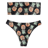 Bikini con top de tubo, traje de baño de piña, dos piezas, traje de baño para mujer