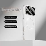 Case Funda iphone 15 al 17 resistente a caídas magnética de círculo fino esmerilado con ventana grande