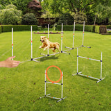 Conjunto de Entrenamiento de mascotas portátil para agilidad de mascotas, ejercicio de obstáculos para perros, anillo de salto ajustable, puente alto con bolsa de transporte