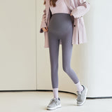 Leggings de soporte para el vientre de cintura alta con forro polar, pantalones gruesos informales de otoño e invierno, nuevos pantalones de maternidad