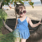 Traje de baño de una pieza para niña Traje de baño de una pieza de malla para niña