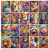 Pintura de diamantes con animales coloridos