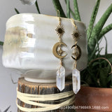 Aretes Pendientes de cristal natural Pendientes de pilar hexagonales de cristal de amatista turquesa