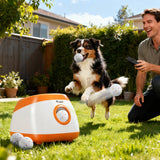 Lanzador automático de bolas para perros con distancia de 26 a 79 pies, lanzador automático de bolas para perros medianos y grandes, naranja