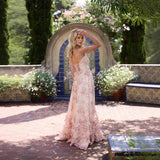 Vestido largo ajustado estampada con tirantes de vacaciones