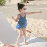 Traje de baño de una pieza para niña Traje de baño de una pieza de malla para niña