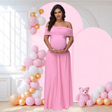 Vestido plisado con hombros descubiertos maternidad revelación estrapless