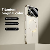 Case Funda iphone 15 al 17 resistente a caídas magnética de círculo fino esmerilado con ventana grande